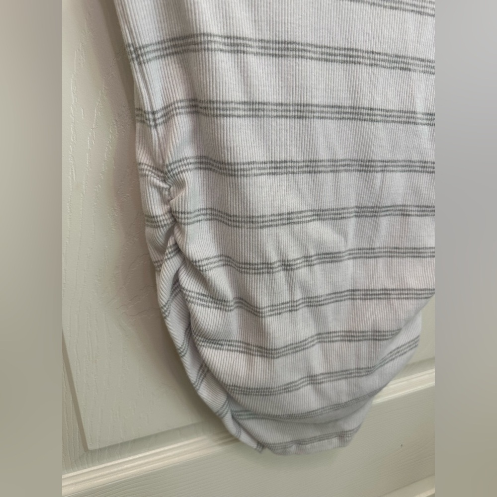 Y2k striped lace back wrenched side tee - Picture 2 of 5